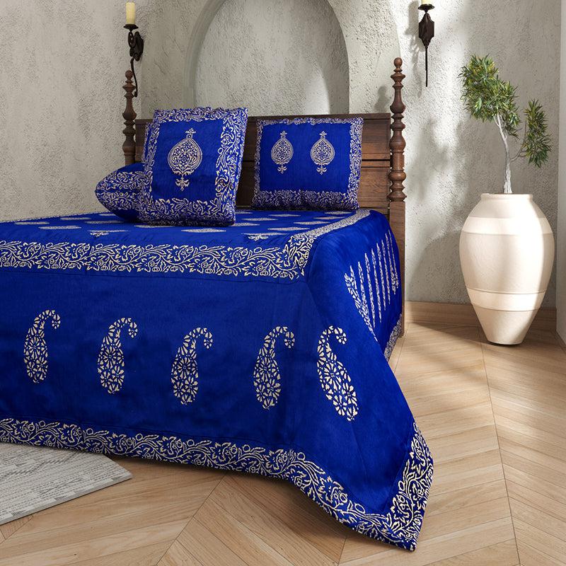 Buy Gowra Ethnic Bedsheet - Blue Bedsheets from Vaaree