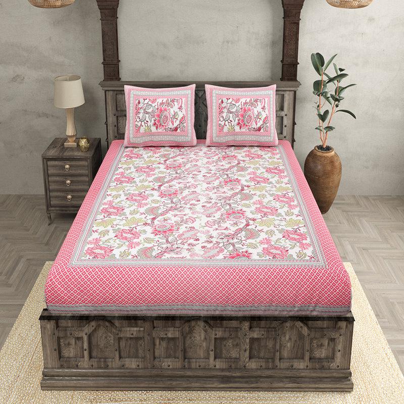 Buy Gomti Ethnic Bedsheet - Pink Bedsheets from Vaaree