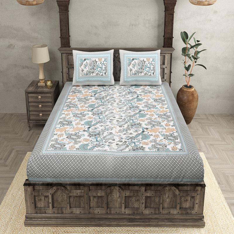 Buy Gomti Ethnic Bedsheet - Blue Bedsheets from Vaaree