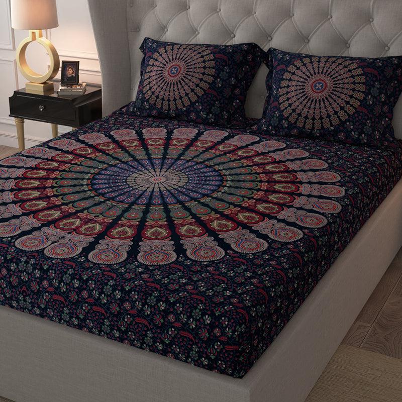 Bedsheets - Rosho Mandala Bedsheet - Blue