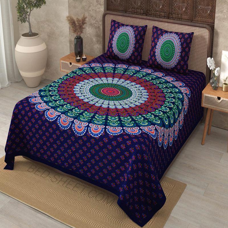 Bedsheets - Rosho Mandala Bedsheet - Purple