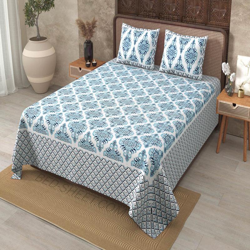 Buy Dhutha Ethnic Bedsheet - Blue Bedsheets from Vaaree