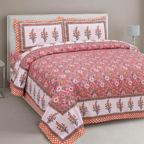 Buy Takshi Floral Bedsheet - Pink Bedsheets from Vaaree