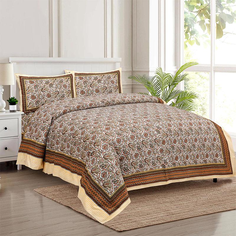 Buy Panja Ethnic Bedsheet - Brown Bedsheets from Vaaree