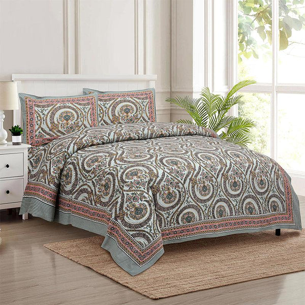 Buy Durja Ethnic Bedsheet - Grey Bedsheets from Vaaree