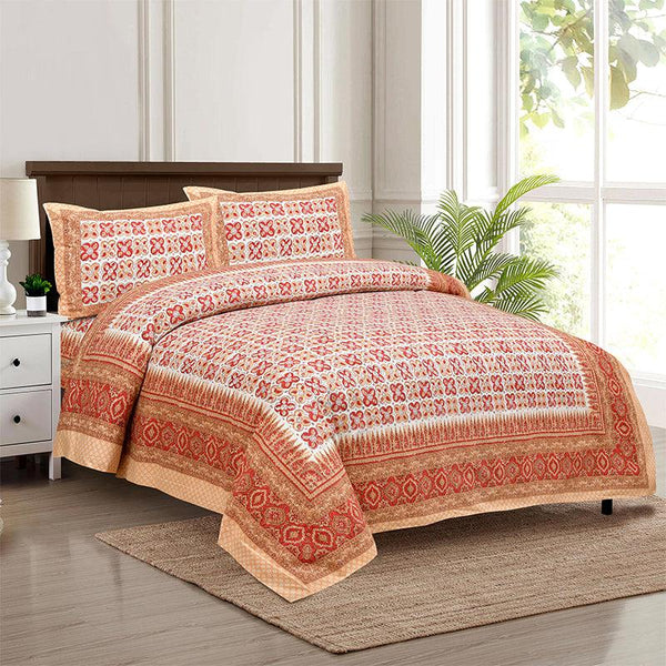 Buy Murti Ethnic Bedsheet - Orange Bedsheets from Vaaree