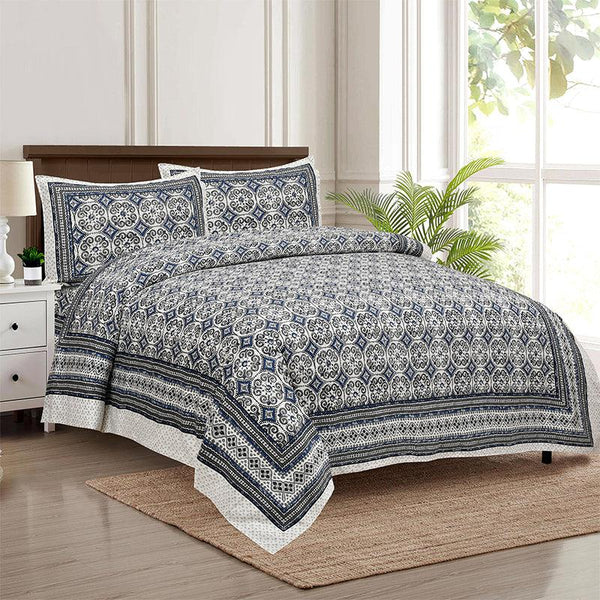 Buy Drona Ethnic Bedsheet - Blue Bedsheets from Vaaree