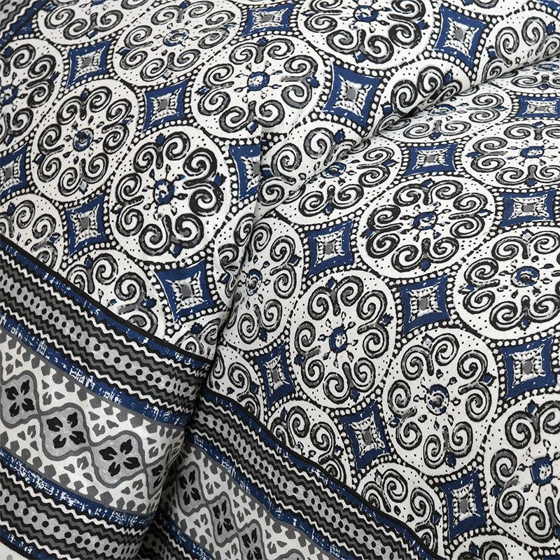 Buy Drona Ethnic Bedsheet - Blue Bedsheets from Vaaree