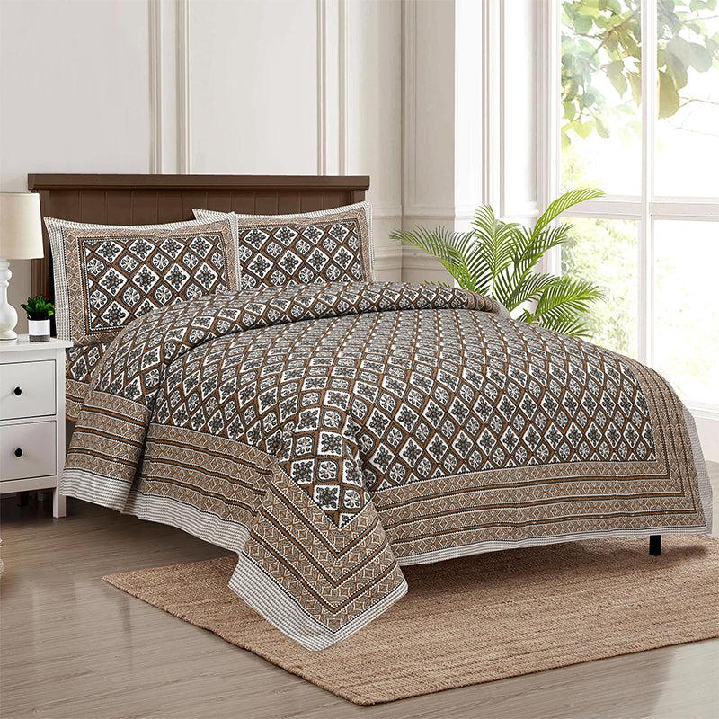 Buy Vrida Ethnic Bedsheet - Brown Bedsheets from Vaaree