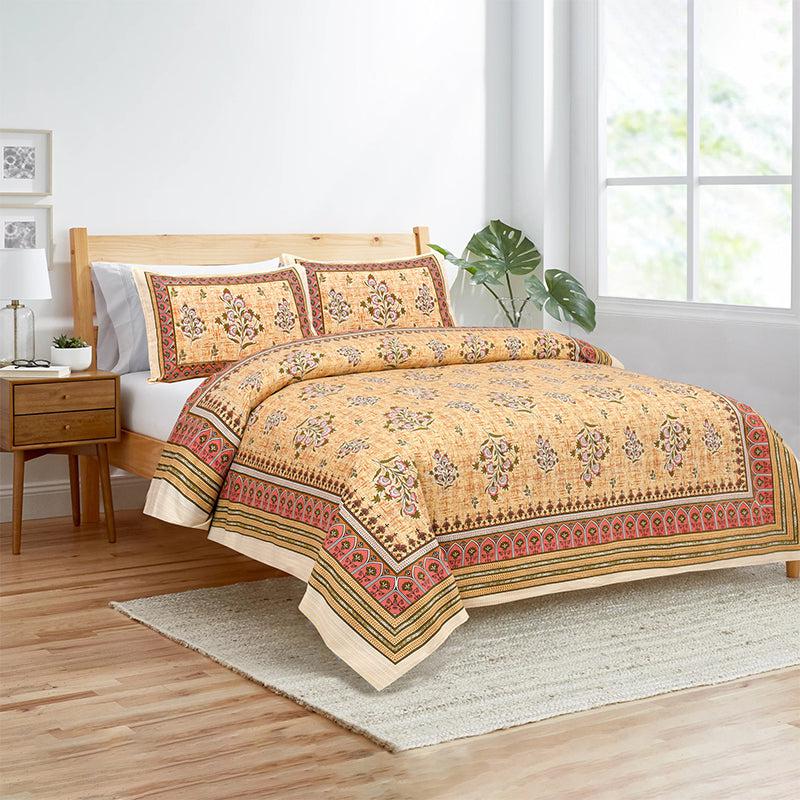 Buy Lambo Ethnic Bedsheet - Yellow Bedsheets from Vaaree