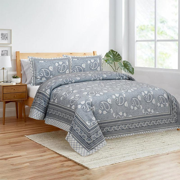 Buy Mukha Ethnic Bedsheet - Grey Bedsheets from Vaaree