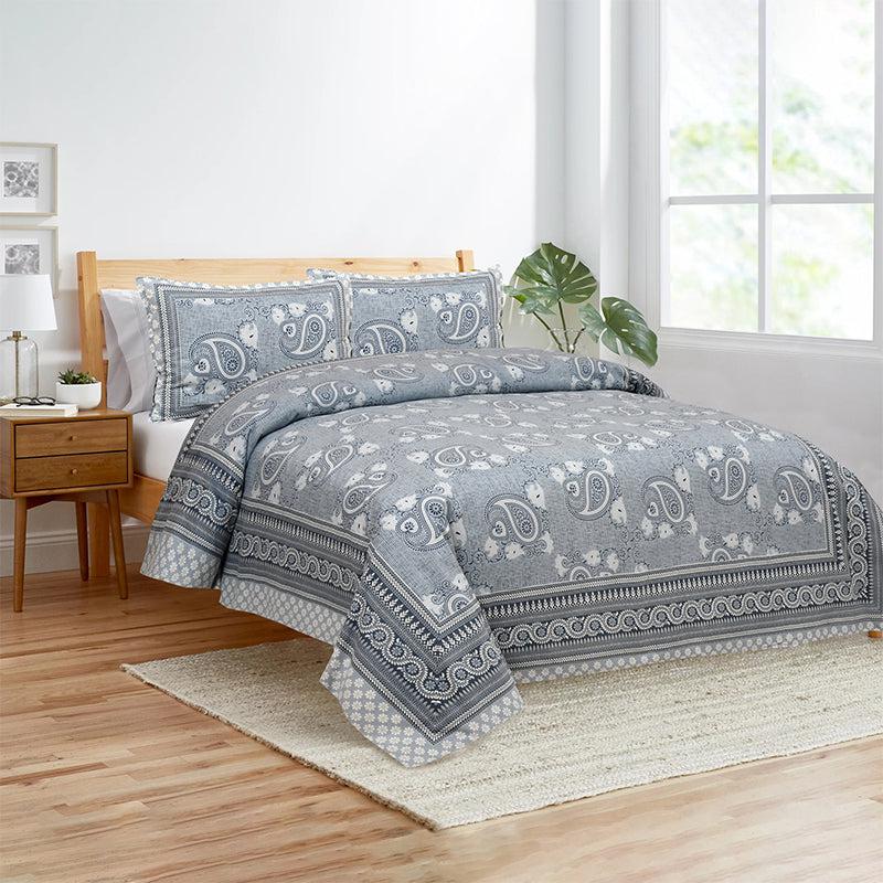 Buy Mukha Ethnic Bedsheet - Grey Bedsheets from Vaaree