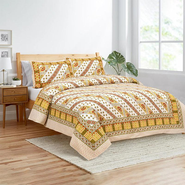 Buy Eshan Ethnic Bedsheet - Yellow Bedsheets from Vaaree