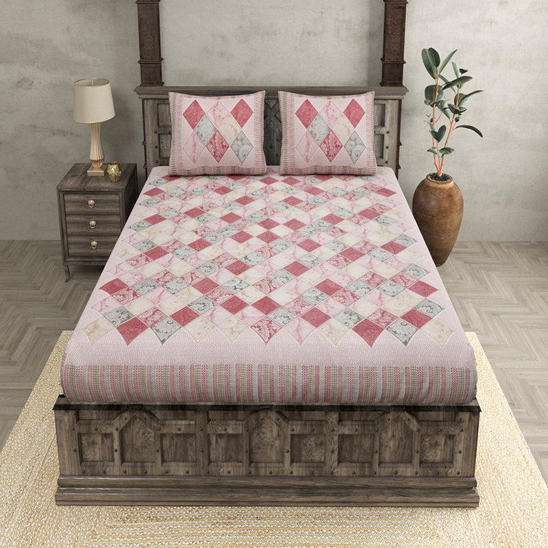 Buy Mateo Geomatric Bedsheet - Pink Bedsheets from Vaaree