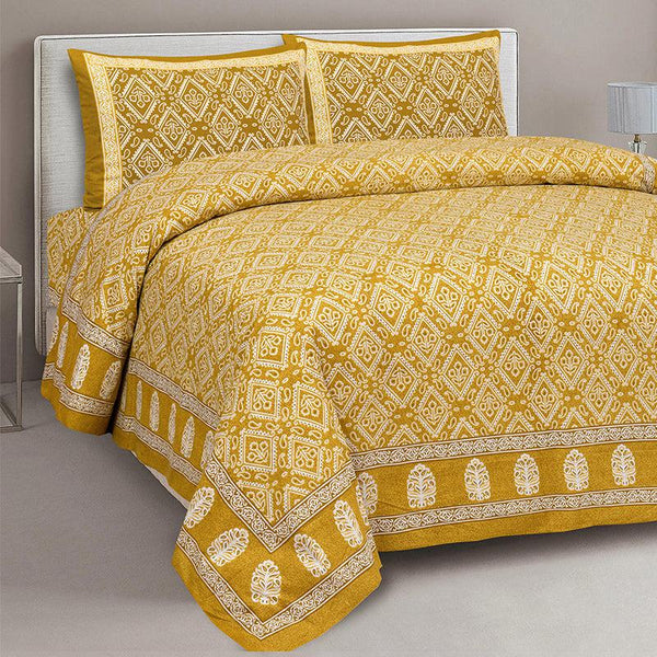 Buy Avighna Ethnic Bedsheet - Yellow Bedsheets from Vaaree