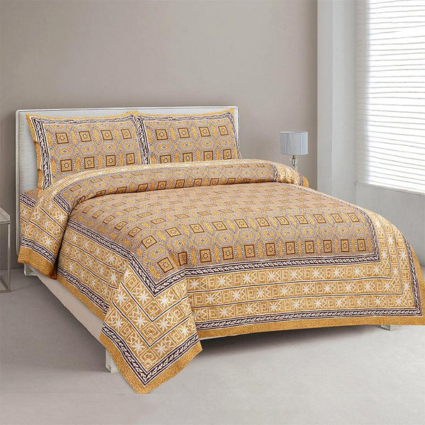 Buy Shara Ethnic Bedsheet - Yellow Bedsheets from Vaaree