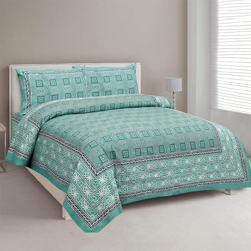 Buy Shara Ethnic Bedsheet - Green Bedsheets from Vaaree