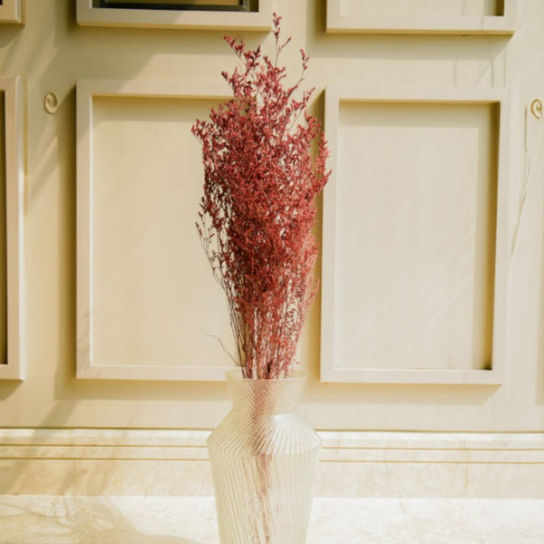 Artificial Flowers - Dried Limonium Flower Bunch - Set Of Three