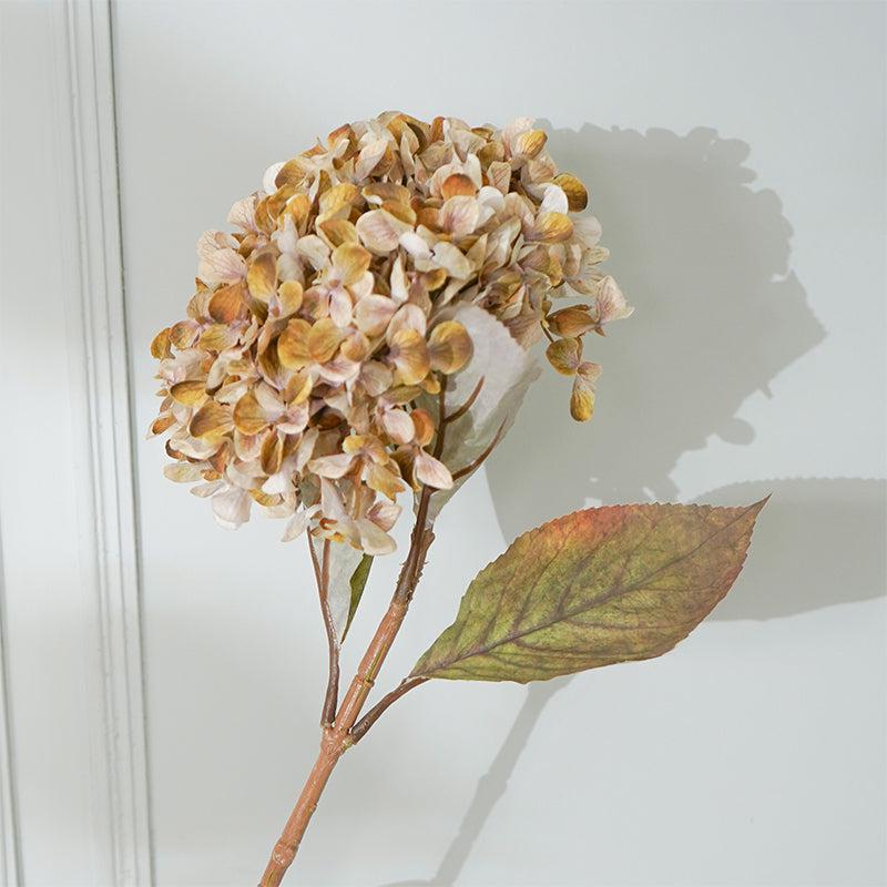 Buy Faux Autumn Hydrangea Flower Stick (Light Brown) - 26 CM Artificial Flowers from Vaaree