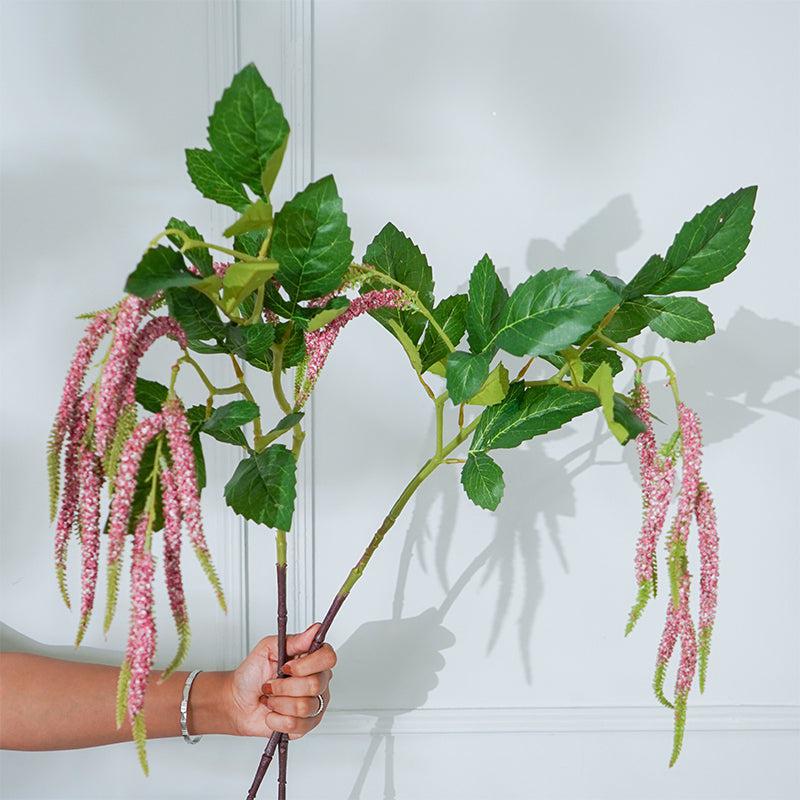 Buy Faux Pink Amaranthus Millet Grass Flower Stick (38 CM) - Set Of Two Artificial Flowers from Vaaree