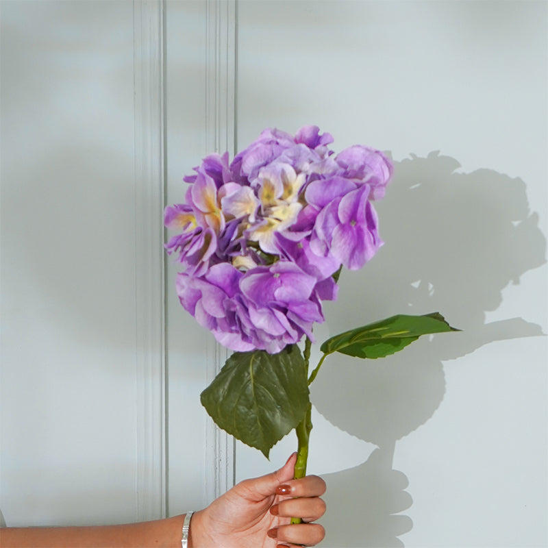 Buy Faux Autumn Hydrangea Flower Stick (Purple) - 25 CM Artificial Flowers from Vaaree