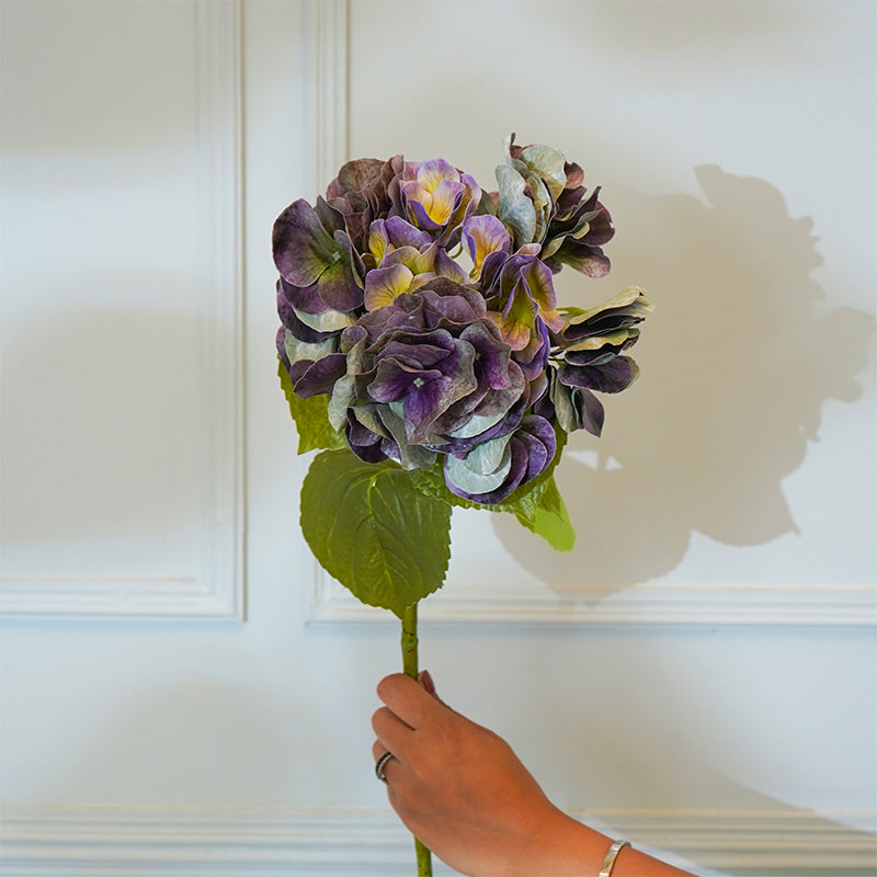 Buy Faux Autumn Hydrangea Flower Stick (Violet) - 25 CM Artificial Flowers from Vaaree