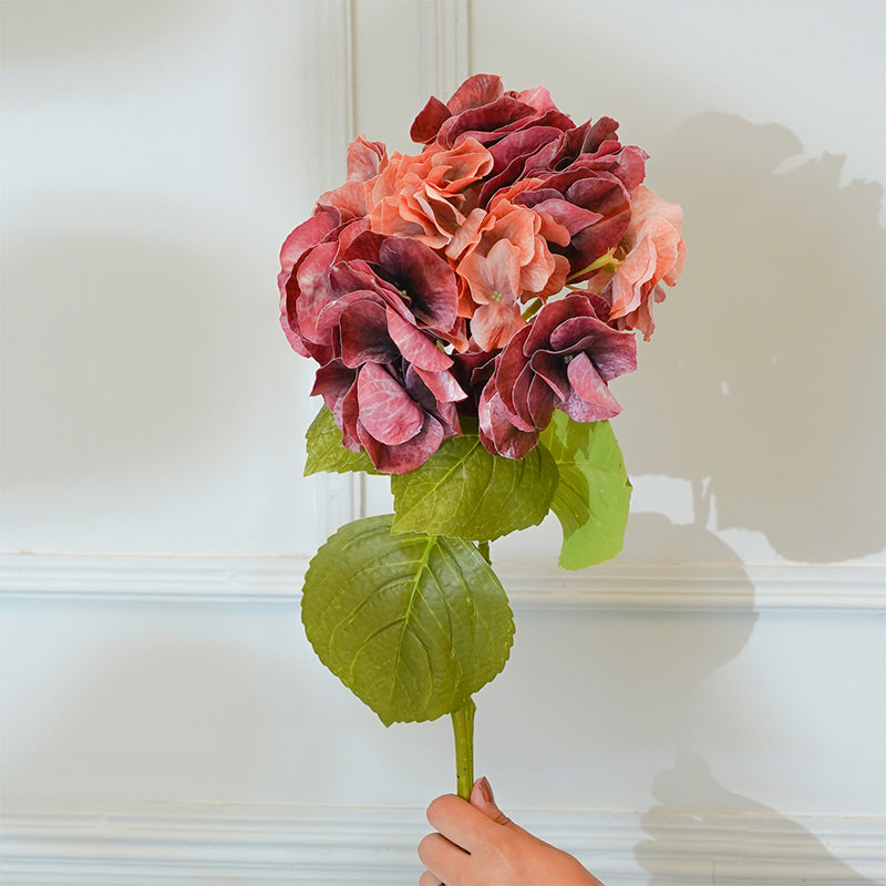 Buy Faux Autumn Hydrangea Flower Stick (Pink) - 25 CM Artificial Flowers from Vaaree