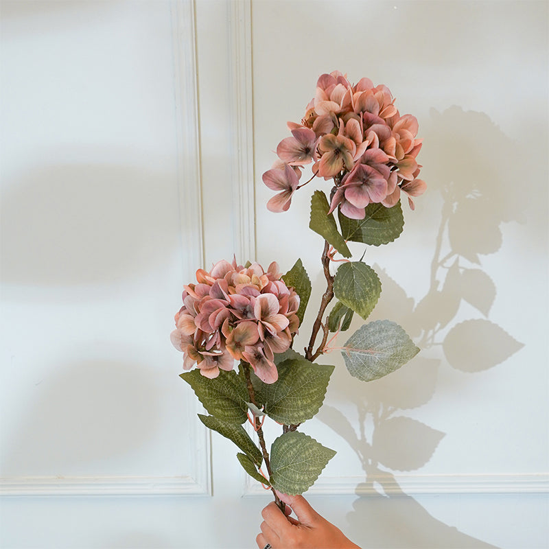 Buy Faux Autumn Hydrangea Flower Stick (Brown) - 34 CM Artificial Flowers from Vaaree