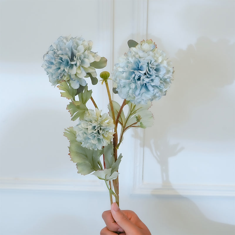 Buy Faux Ball Mum Chrysanthemum Flower Stick (Blue) - 28 CM Artificial Flowers from Vaaree