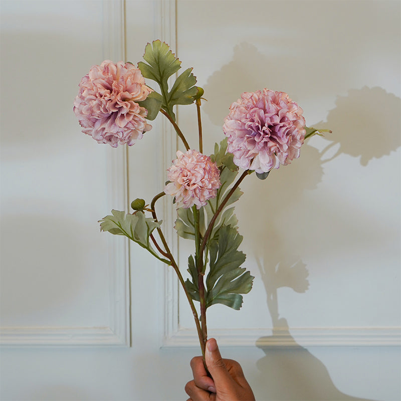 Buy Faux Ball Mum Chrysanthemum Flower Stick (Pink) - 28 CM Artificial Flowers from Vaaree