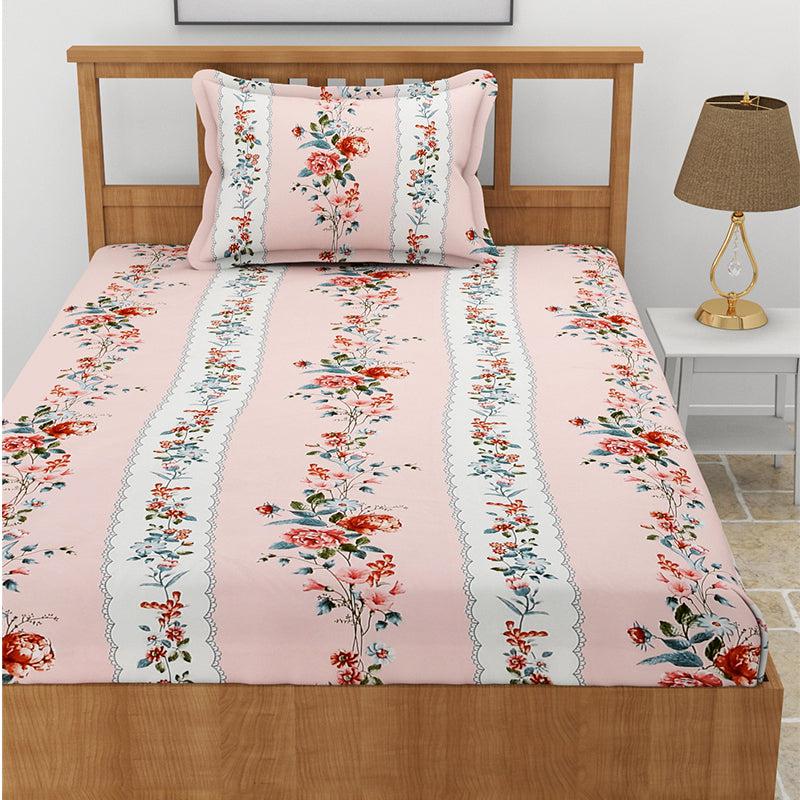 Buy Zambak Floral Bedsheet - Rose Pink Bedsheets from Vaaree