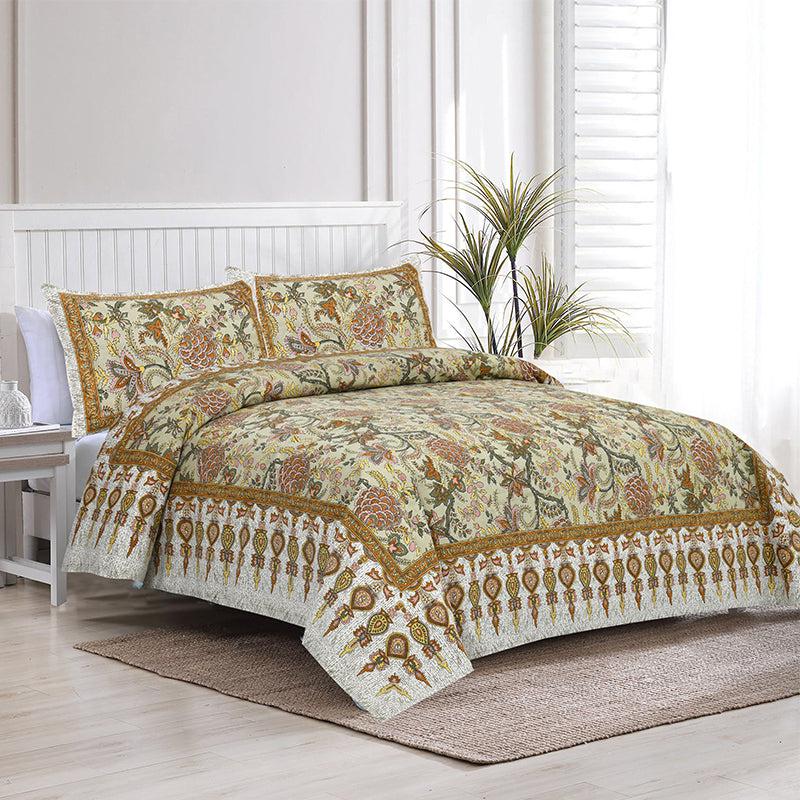 Buy Dupiyaa Printed Bedsheet - Yellow Bedsheets from Vaaree