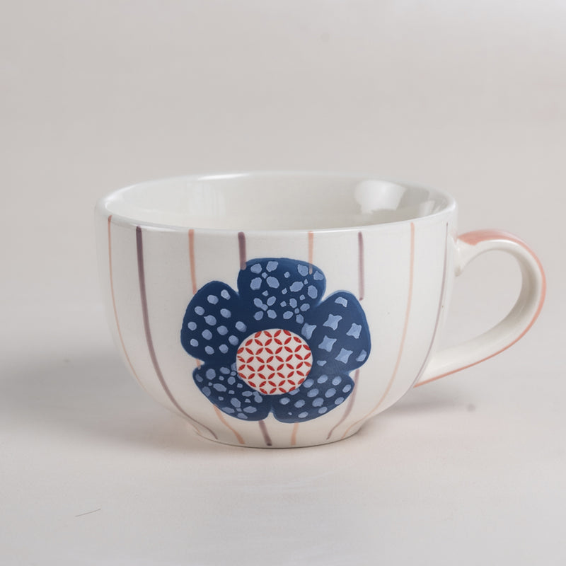 Buy Petunia Handpainted Cup & Saucer (180 ML) - Eight Piece Set Tea Cup & Saucer from Vaaree