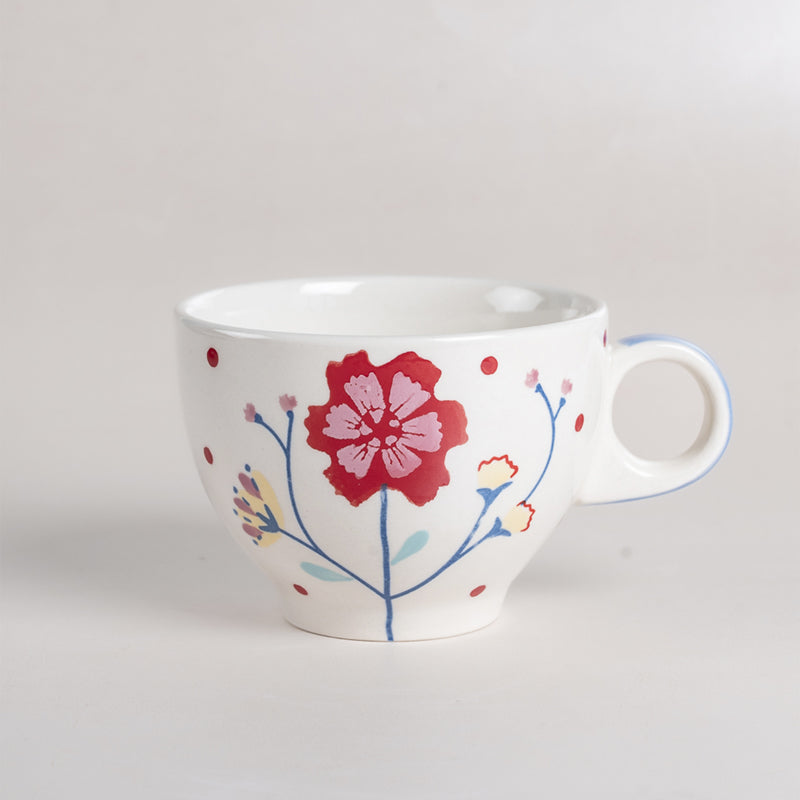 Buy Gloria Handpainted Cup & Saucer (180 ML) - Eight Piece Set Tea Cup & Saucer from Vaaree