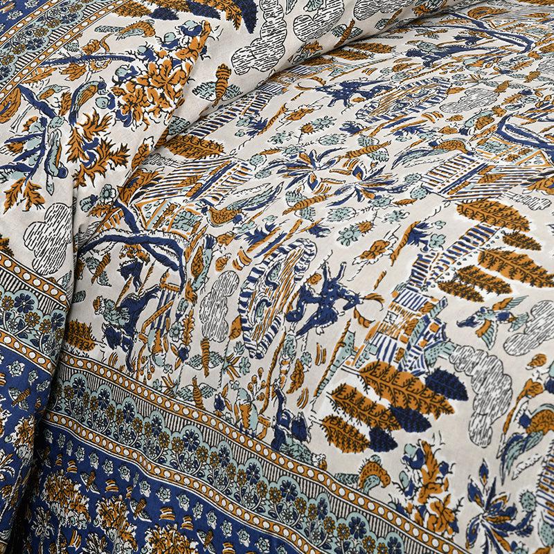 Buy Jimika Printed Bedsheet - Blue Bedsheets from Vaaree