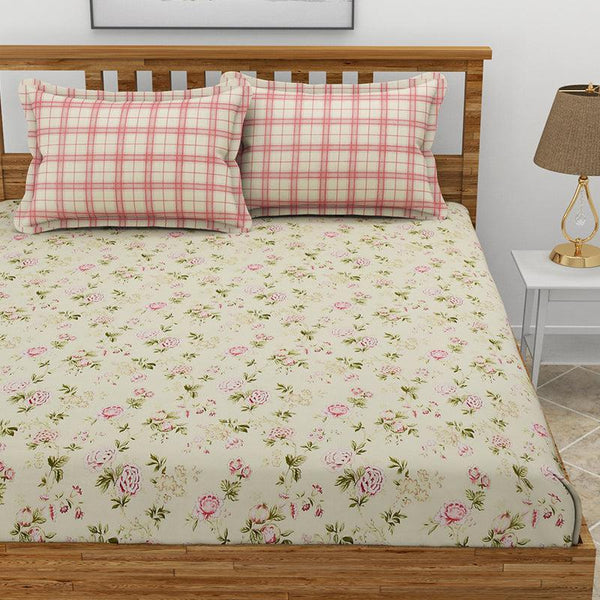 Bedsheets - Quince Floral Bedsheet - Beige