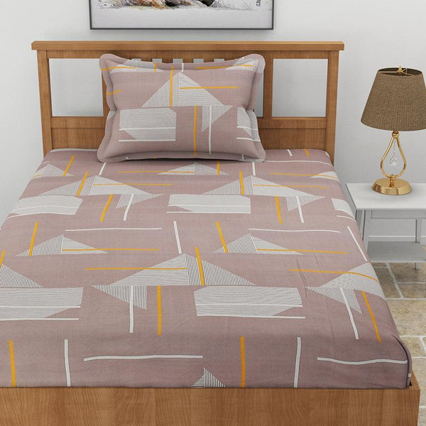 Buy Huxley Abstract Bedsheet - Light Brown Bedsheets from Vaaree