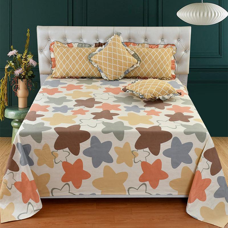 Buy Star Trillo Frilled Bedding Set - Five Piece Set Bedding Set from Vaaree