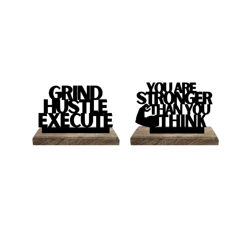 Buy Strong Mind Bold Execution Typography Showpiece - Set Of Two Showpiece from Vaaree