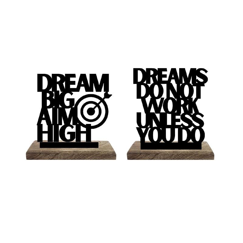 Buy Dreams to Reality Typography Showpiece - Set Of Two Showpieces from Vaaree