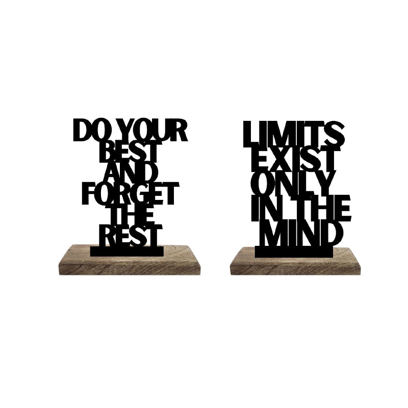 Buy Optimal Mindset Boundless Efforts Typography Showpiece - Set Of Two Showpieces from Vaaree