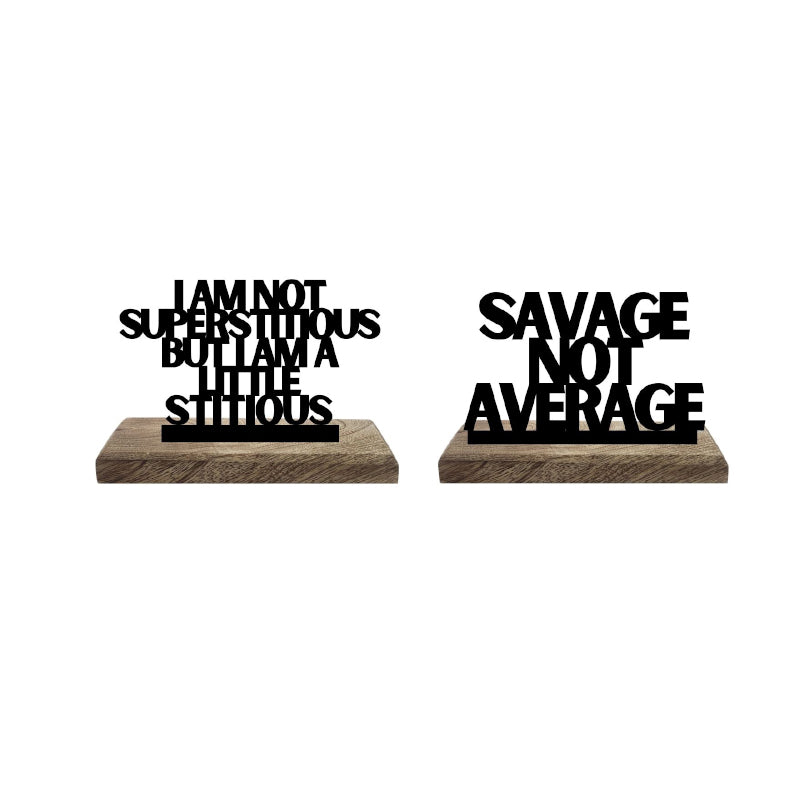 Buy Bold Beliefs Savage Attitude Typography Showpiece - Set Of Two Showpiece from Vaaree