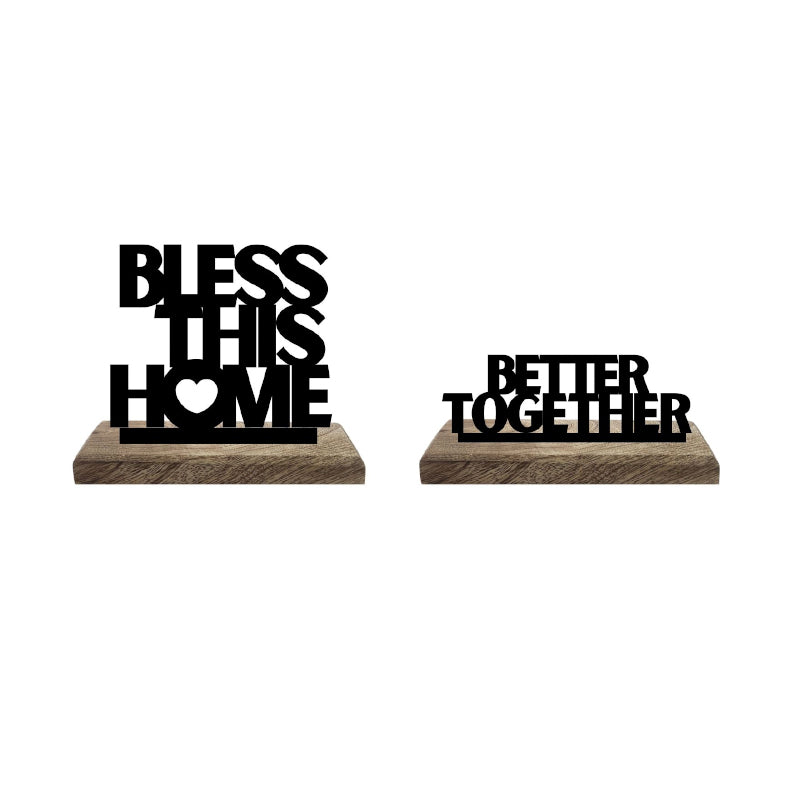 Buy Home Blessing Harmony Typography Showpiece - Set Of Two Showpiece from Vaaree