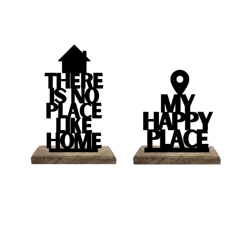 Buy Homely Happiness Typography Showpiece - Set Of Two Showpieces from Vaaree