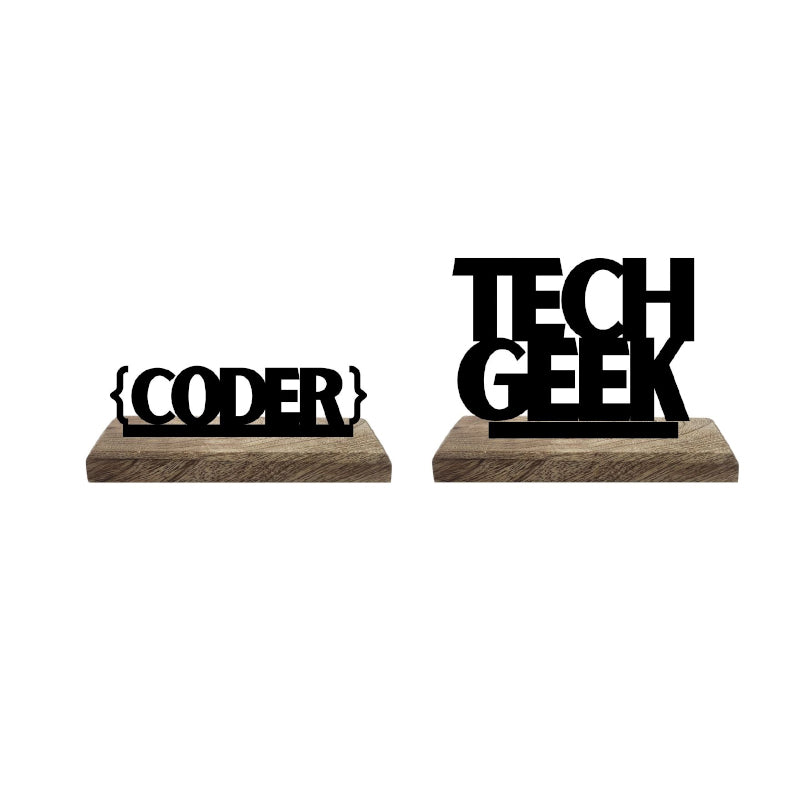 Buy Tech Tandem Typography Showpiece - Set Of Two Showpiece from Vaaree