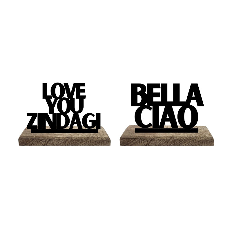 Buy Love & Rebellion Typography Showpiece - Set Of Two Showpiece from Vaaree