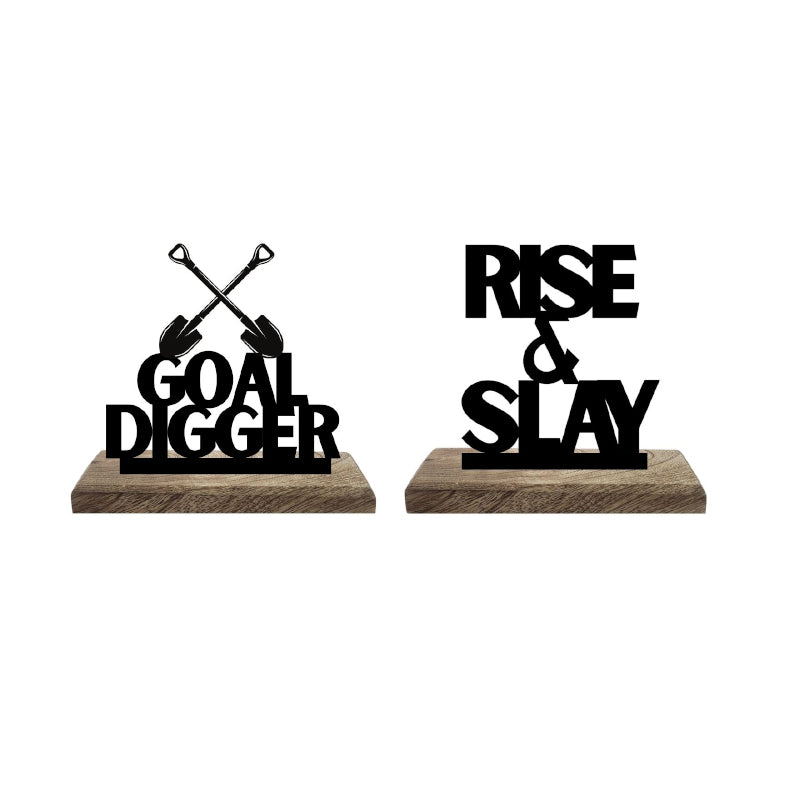 Buy Rise Up Goal Digger Typography Showpiece - Set Of Two Showpiece from Vaaree