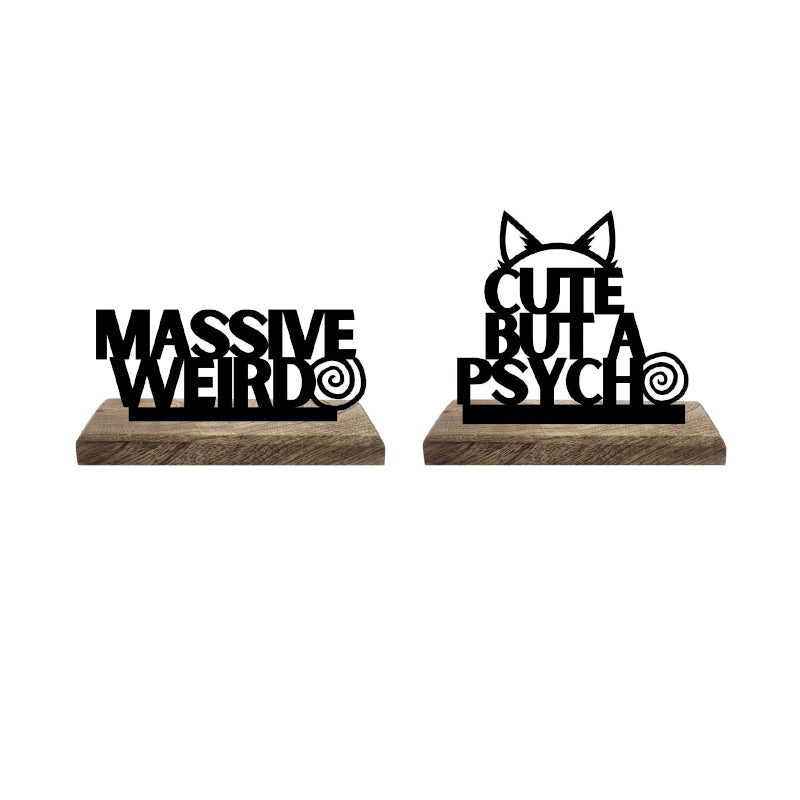 Buy Eccentric & Adorable Psycho-Chic Typography Showpiece - Set Of Two Showpiece from Vaaree