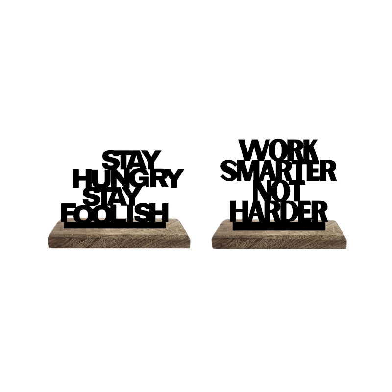 Buy Hungry Minds Smart Tactics Typography Showpiece - Set Of Two Showpiece from Vaaree