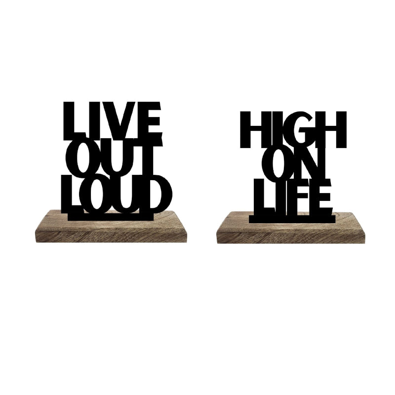 Buy Loud & Lively Typography Showpiece - Set Of Two Showpiece from Vaaree